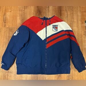 Vintage Rangers Hockey puffer jacket